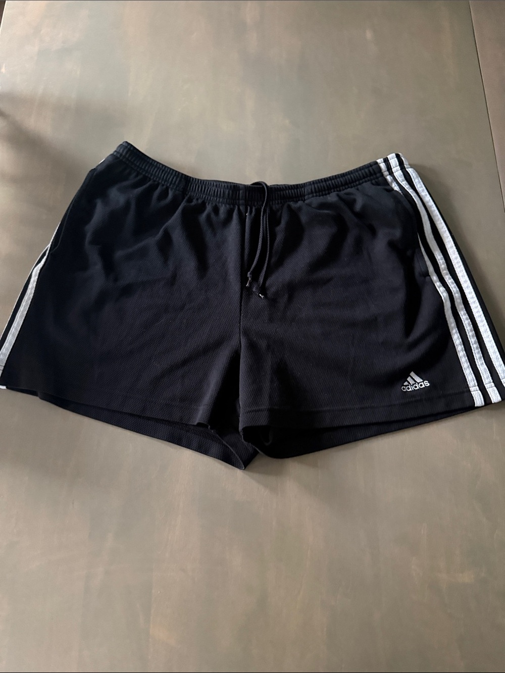 adidas Black Athletic Shorts with White 3-Stripes